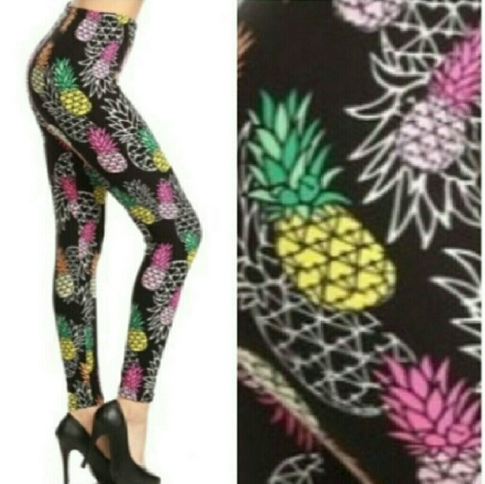 Black Multicolor Pineapple Leggins